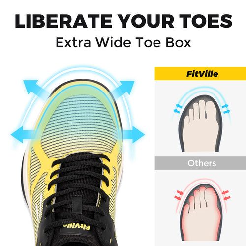 FitVille Pickleball – Zapatillas Anchas para Hombre con Soporte de Arco