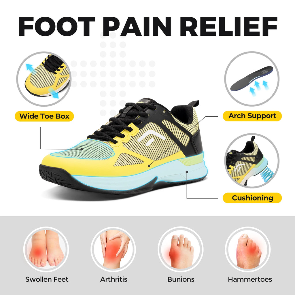 FitVille Pickleball – Zapatillas Anchas para Hombre con Soporte de Arco
