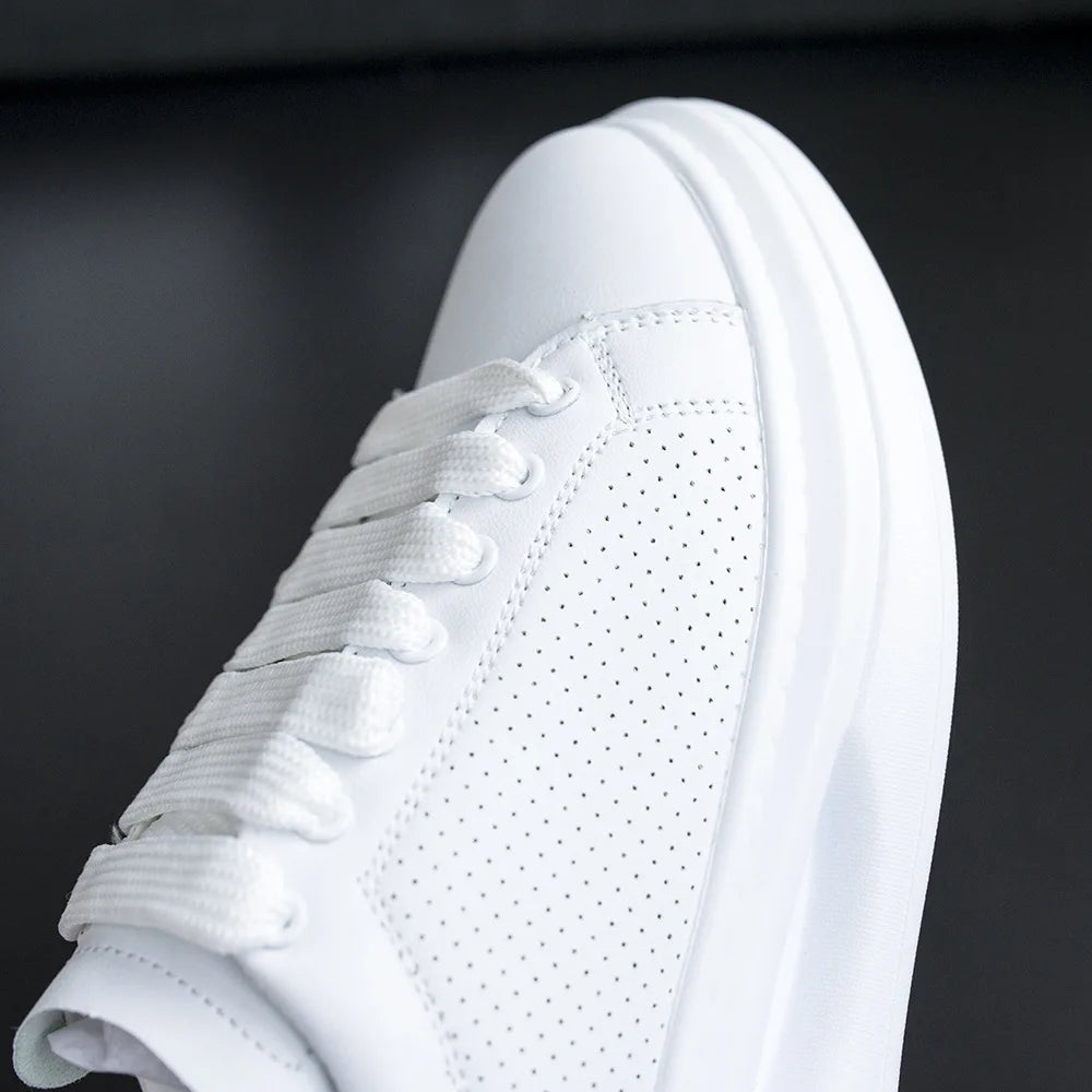 Zapatillas Blancas para Hombre y Mujer – Suela Gruesa y Estilo Deportivo