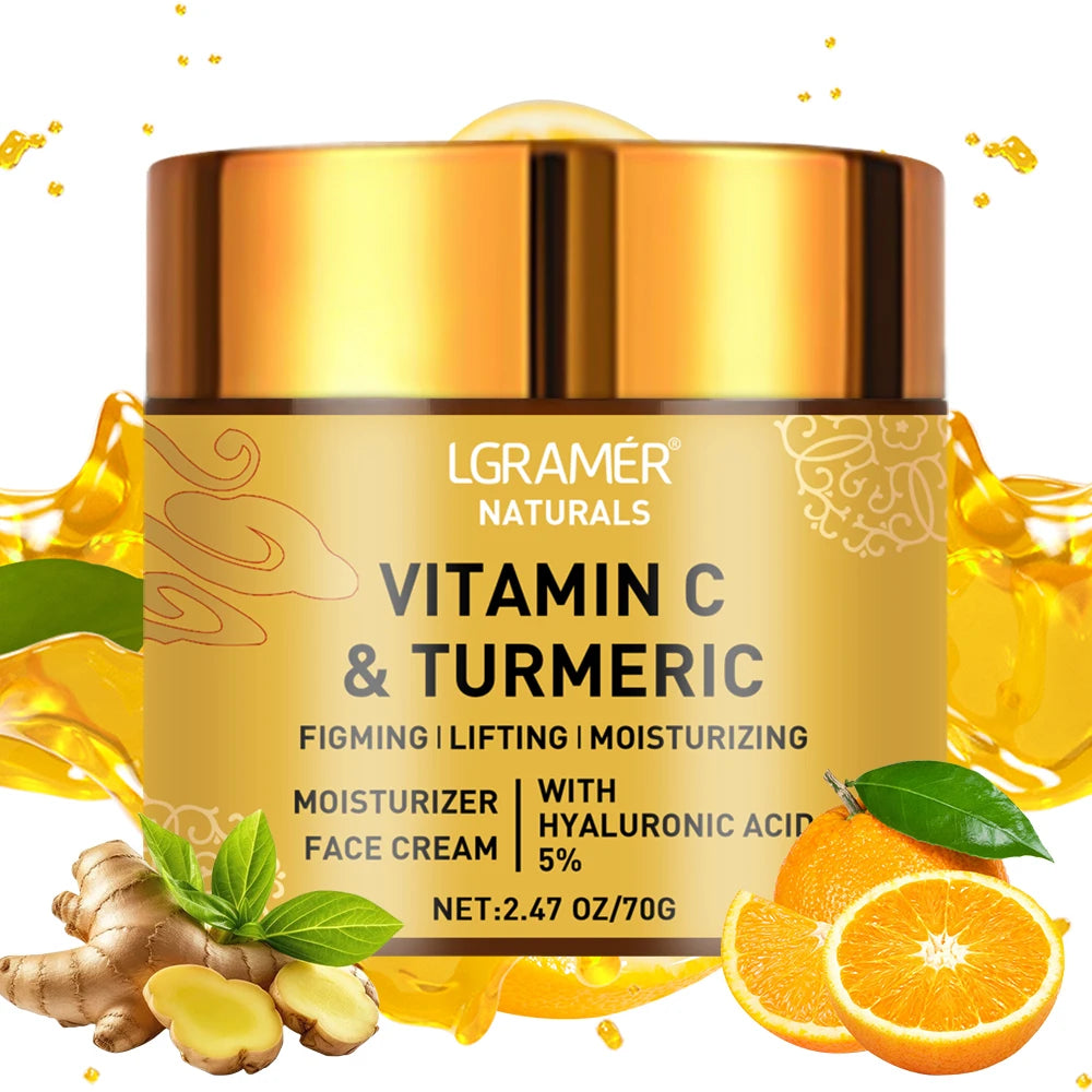 Crema facial iluminadora con cúrcuma y vitamina C