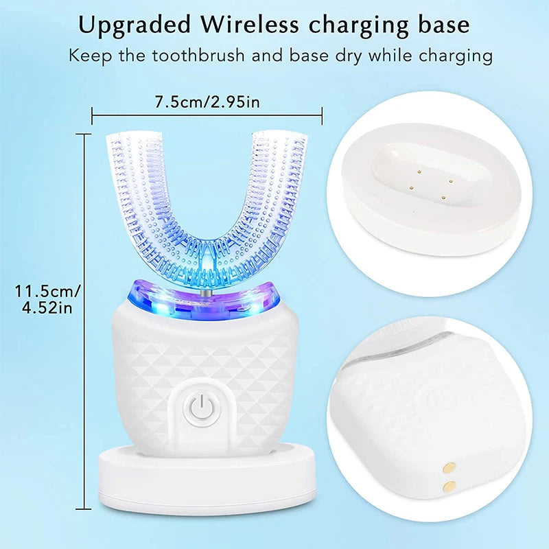 Cepillo de Dientes Eléctrico Ultrasónico 360° – Limpieza Profunda y Blanqueamiento (Silicona Suave)