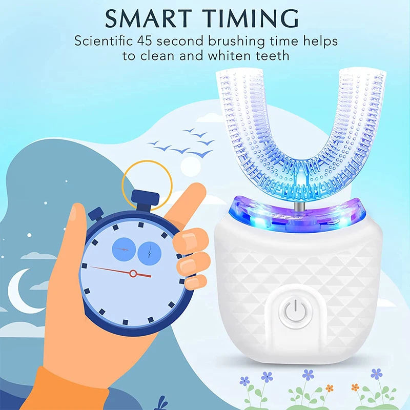 Cepillo de Dientes Eléctrico Ultrasónico 360° – Limpieza Profunda y Blanqueamiento (Silicona Suave)