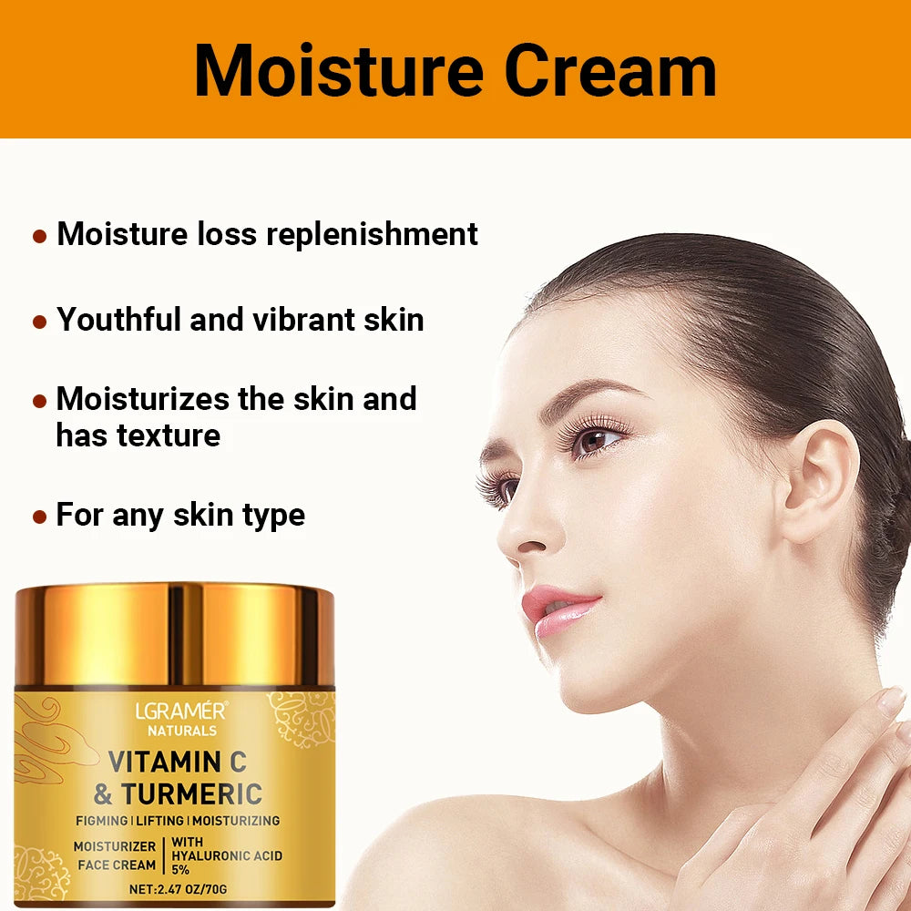 Crema facial iluminadora con cúrcuma y vitamina C