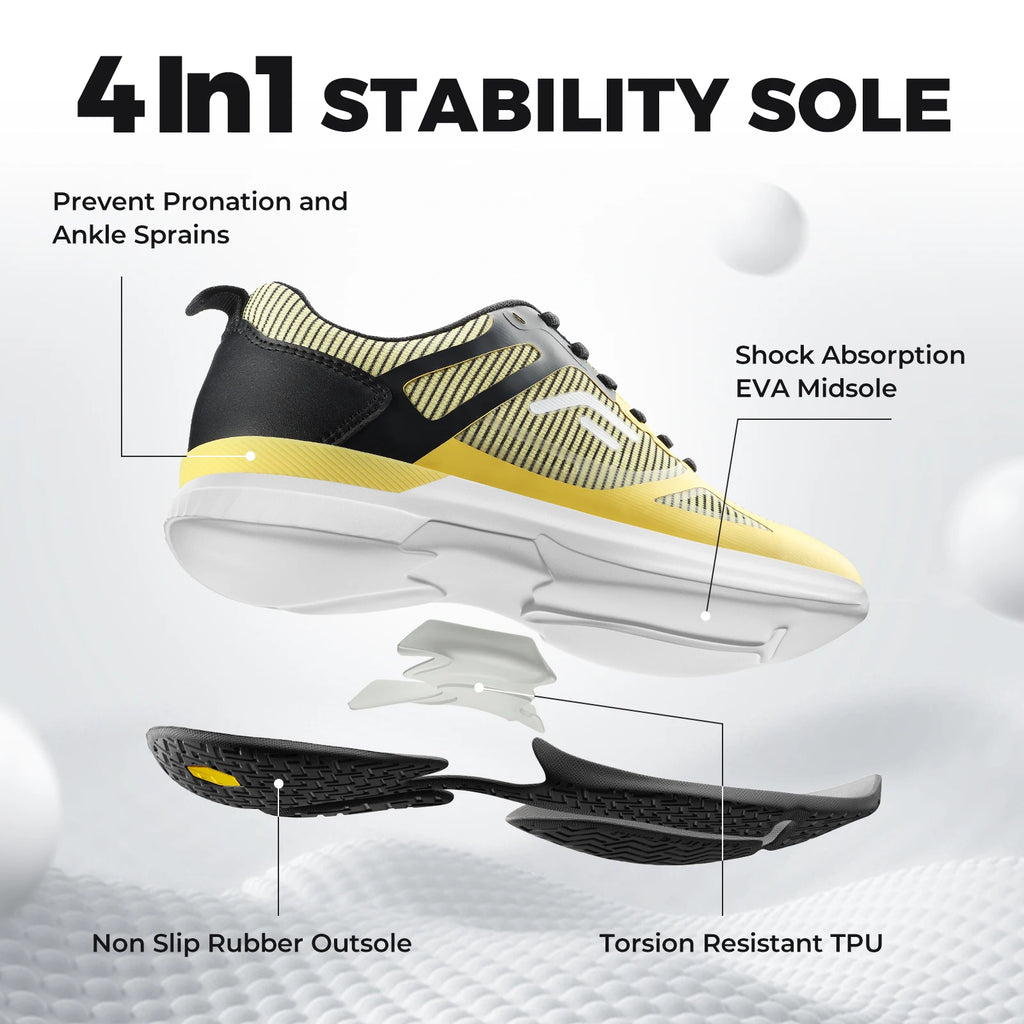 FitVille Pickleball – Zapatillas Anchas para Hombre con Soporte de Arco