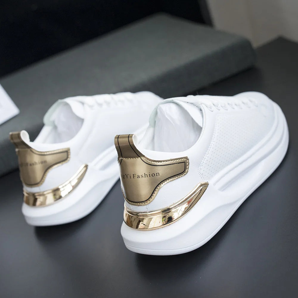 Zapatillas Blancas para Hombre y Mujer – Suela Gruesa y Estilo Deportivo