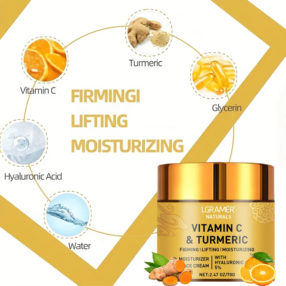 Crema facial iluminadora con cúrcuma y vitamina C
