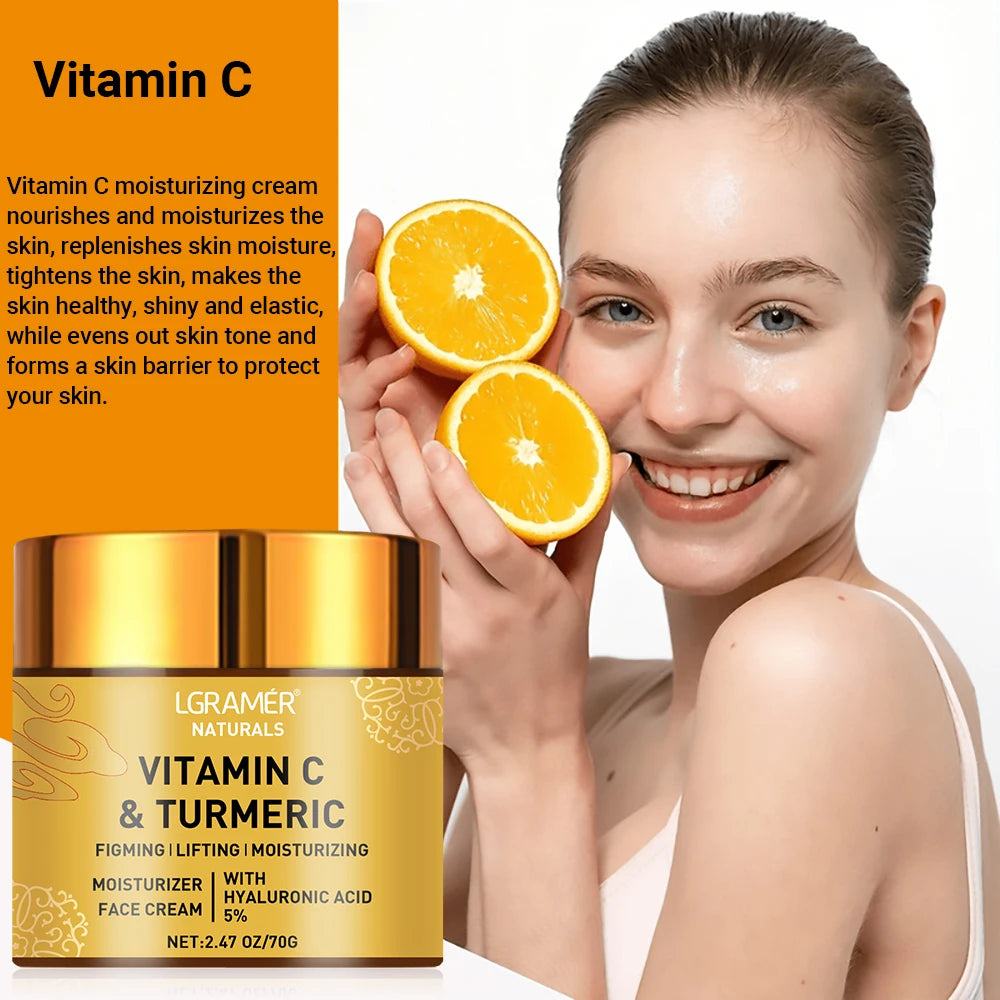 Crema facial iluminadora con cúrcuma y vitamina C