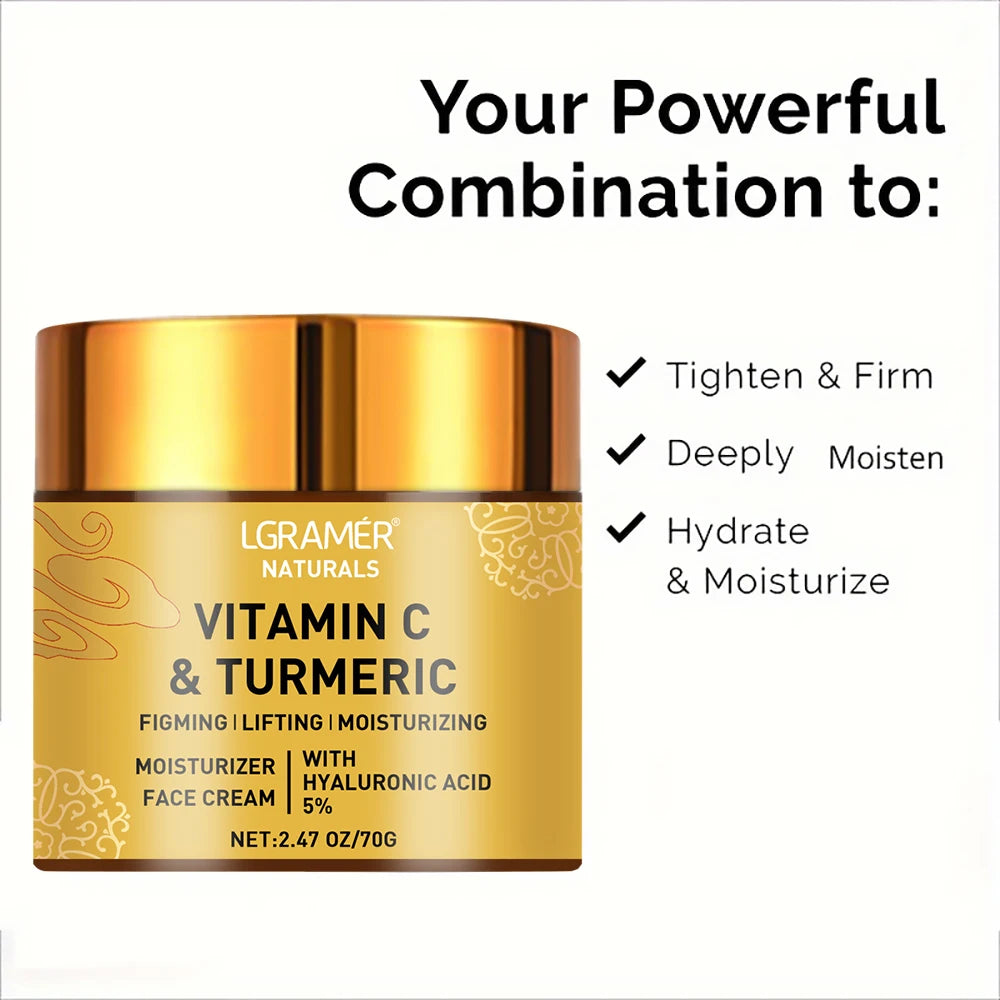 Crema facial iluminadora con cúrcuma y vitamina C