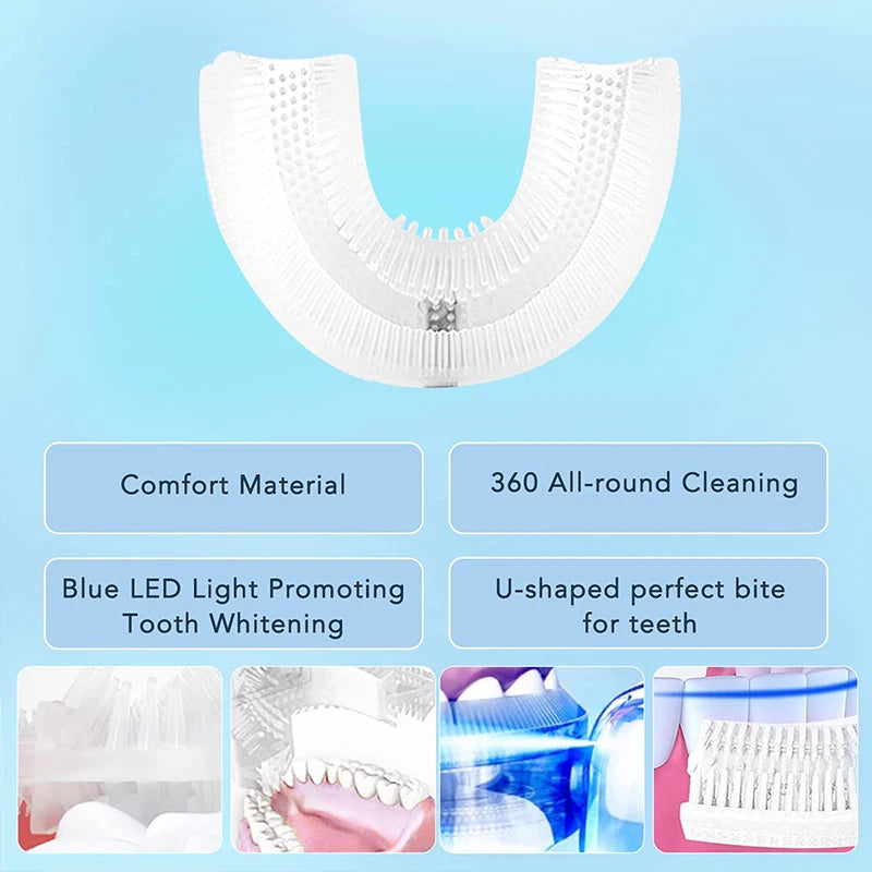 Cepillo de Dientes Eléctrico Ultrasónico 360° – Limpieza Profunda y Blanqueamiento (Silicona Suave)